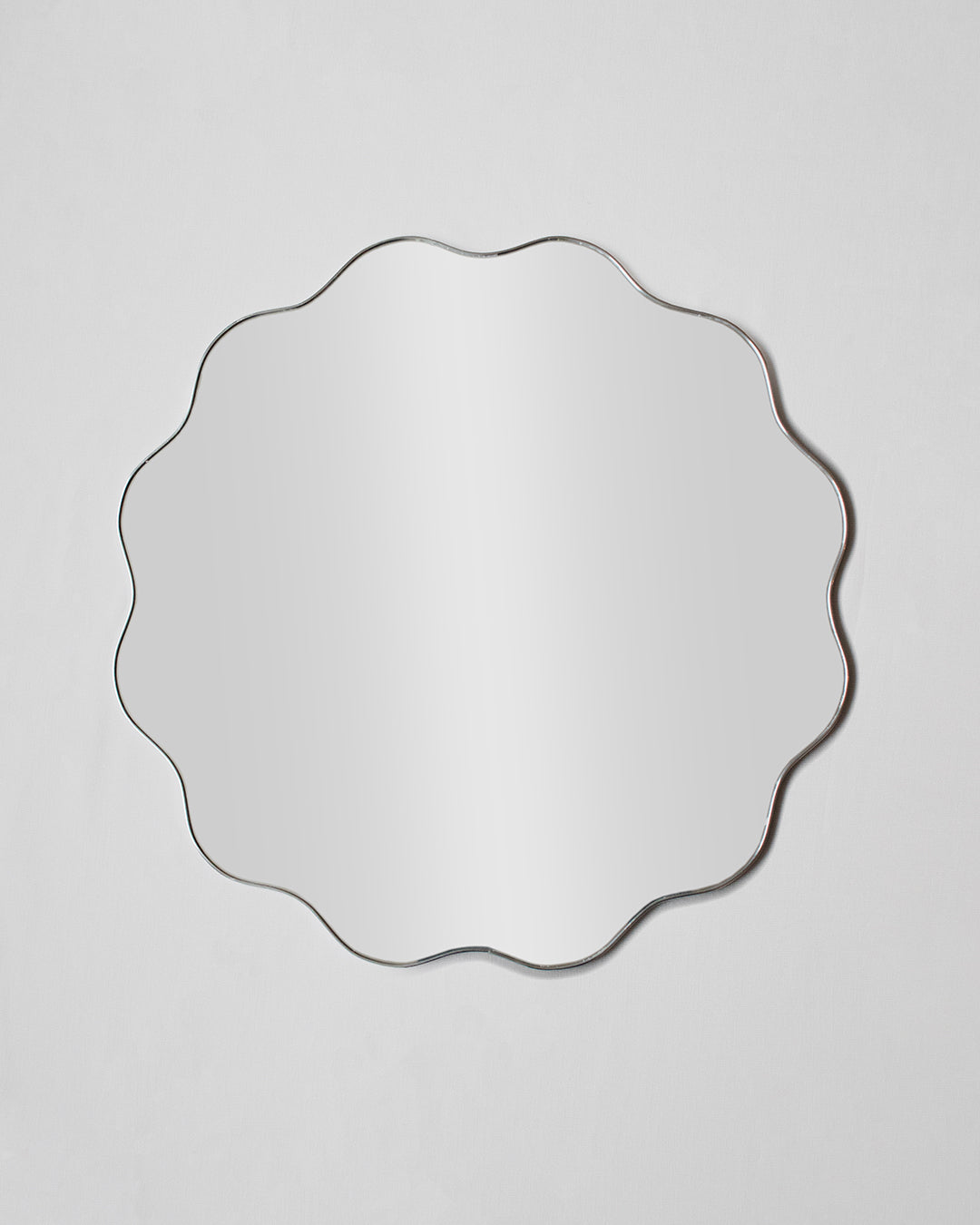 Round Wave Mirror Chrome