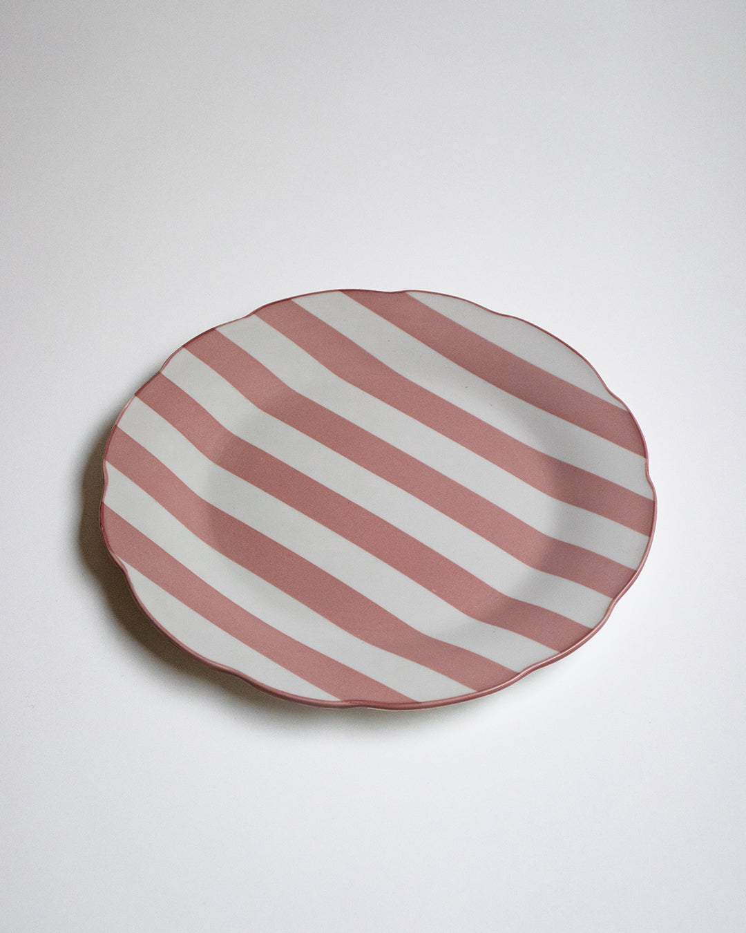Stripe Porcelain Dinner Plate Pink (Set of 4)