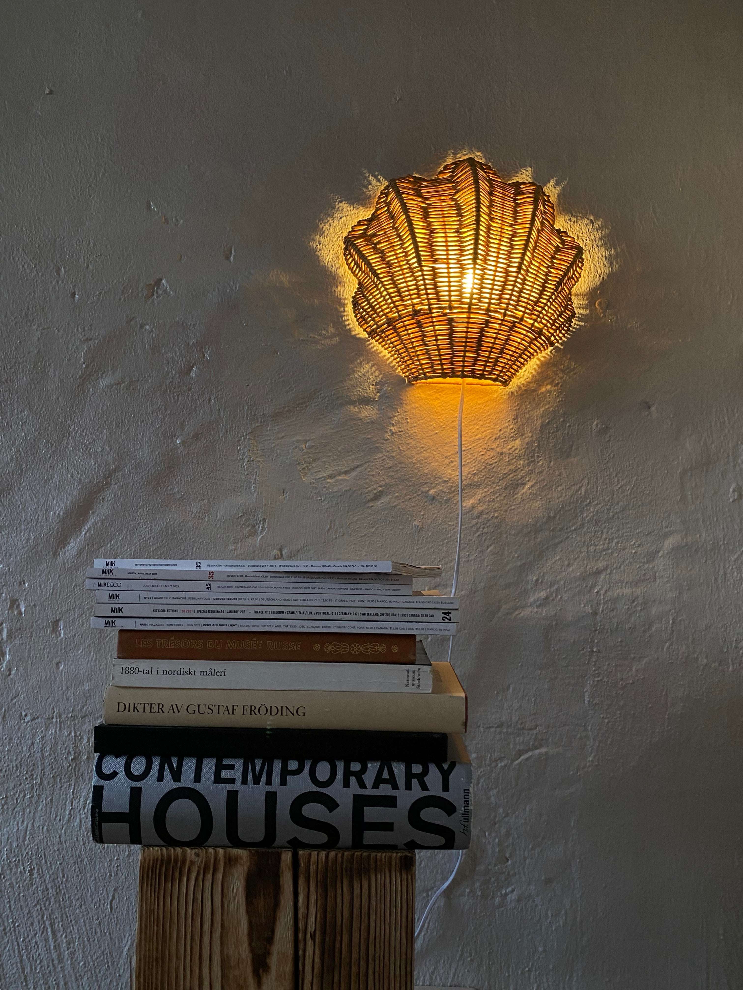 Rattan wall lamp shell